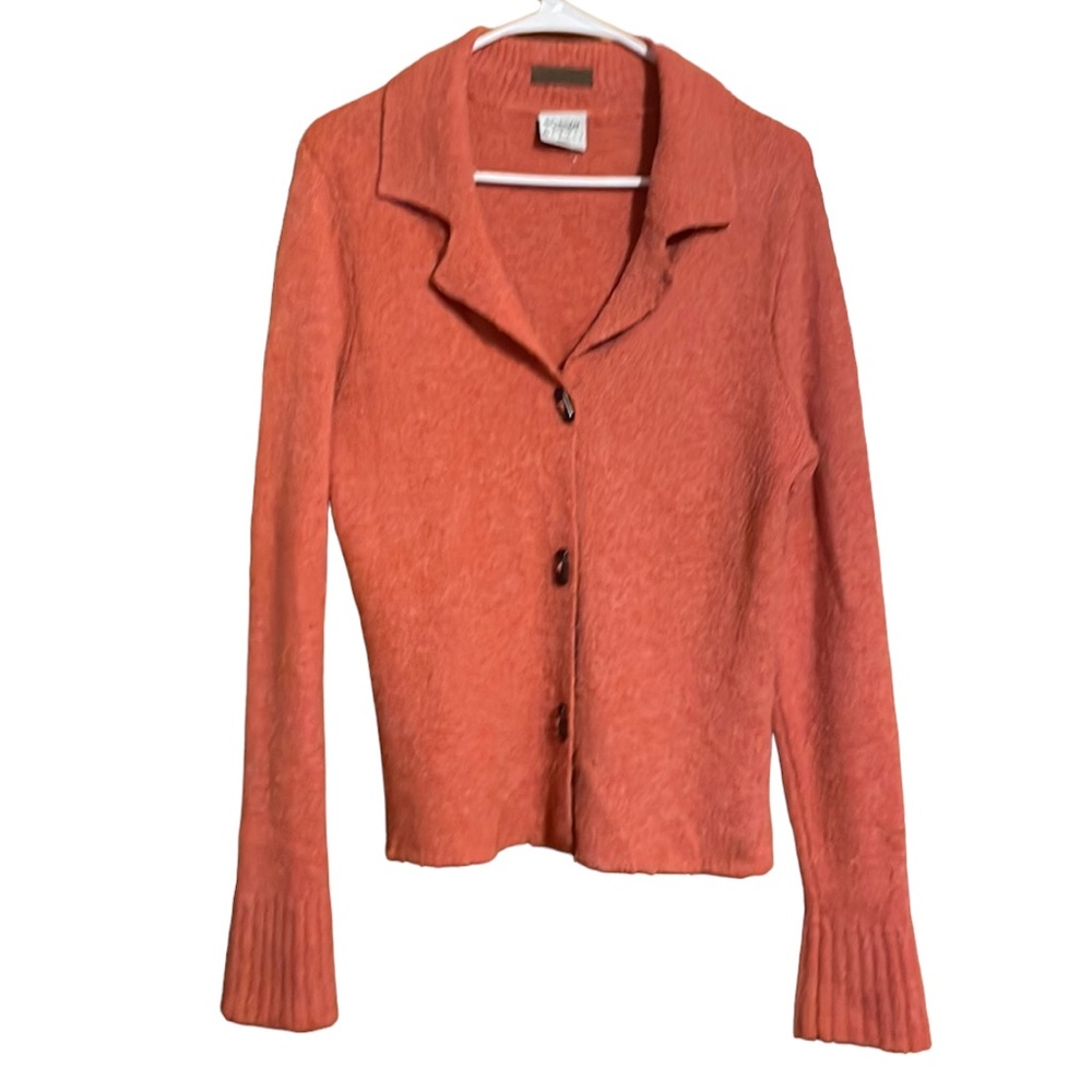 •COLUMBIA•RUST ORANGE WOOL BLEND BUTTON UP CARDIGAN SIZE MEDIUM